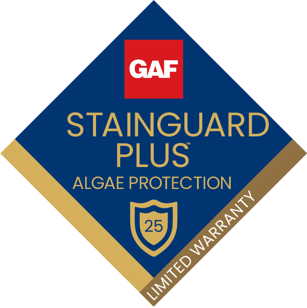 StainGuard Plus roofing technology badge