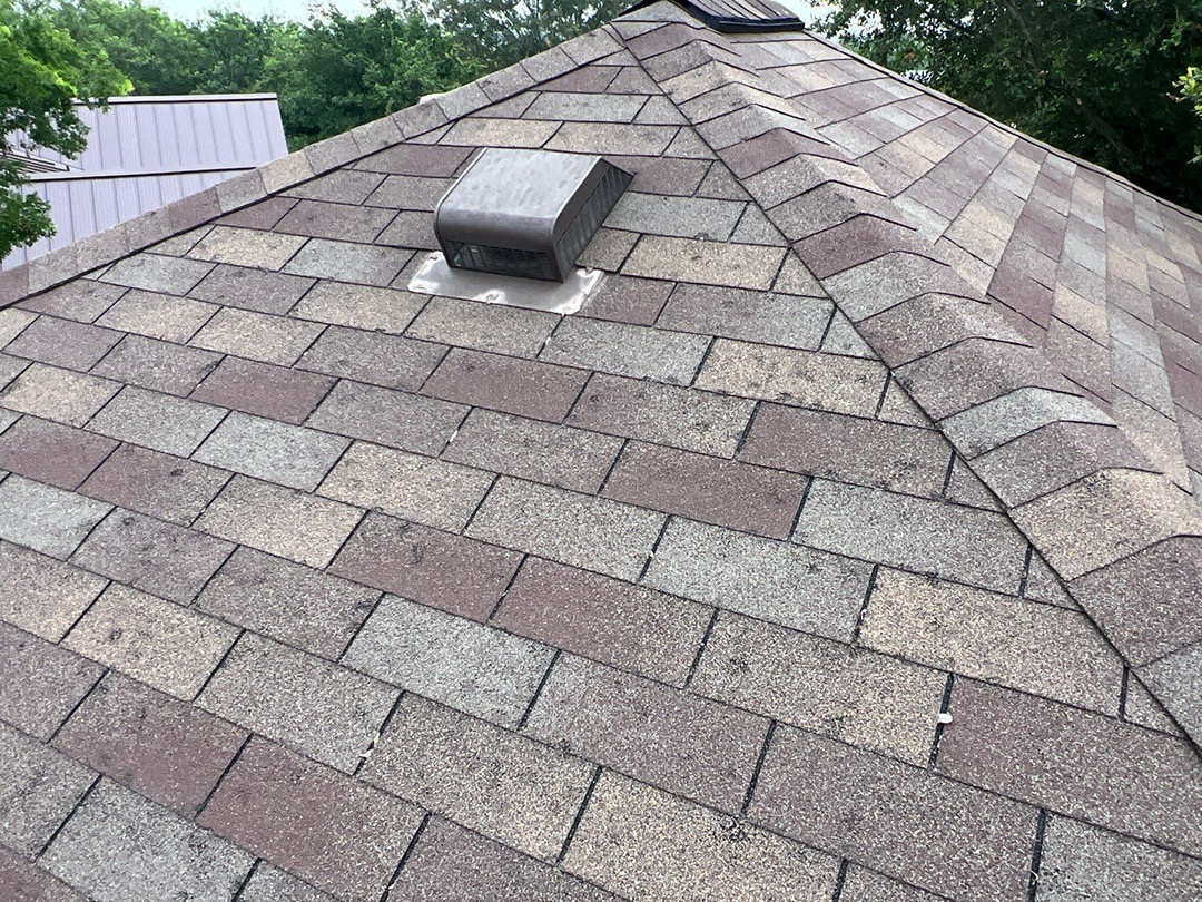 Completed storm-damage survey across a roof slope